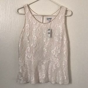 NWT White Lace and gold Express shirt